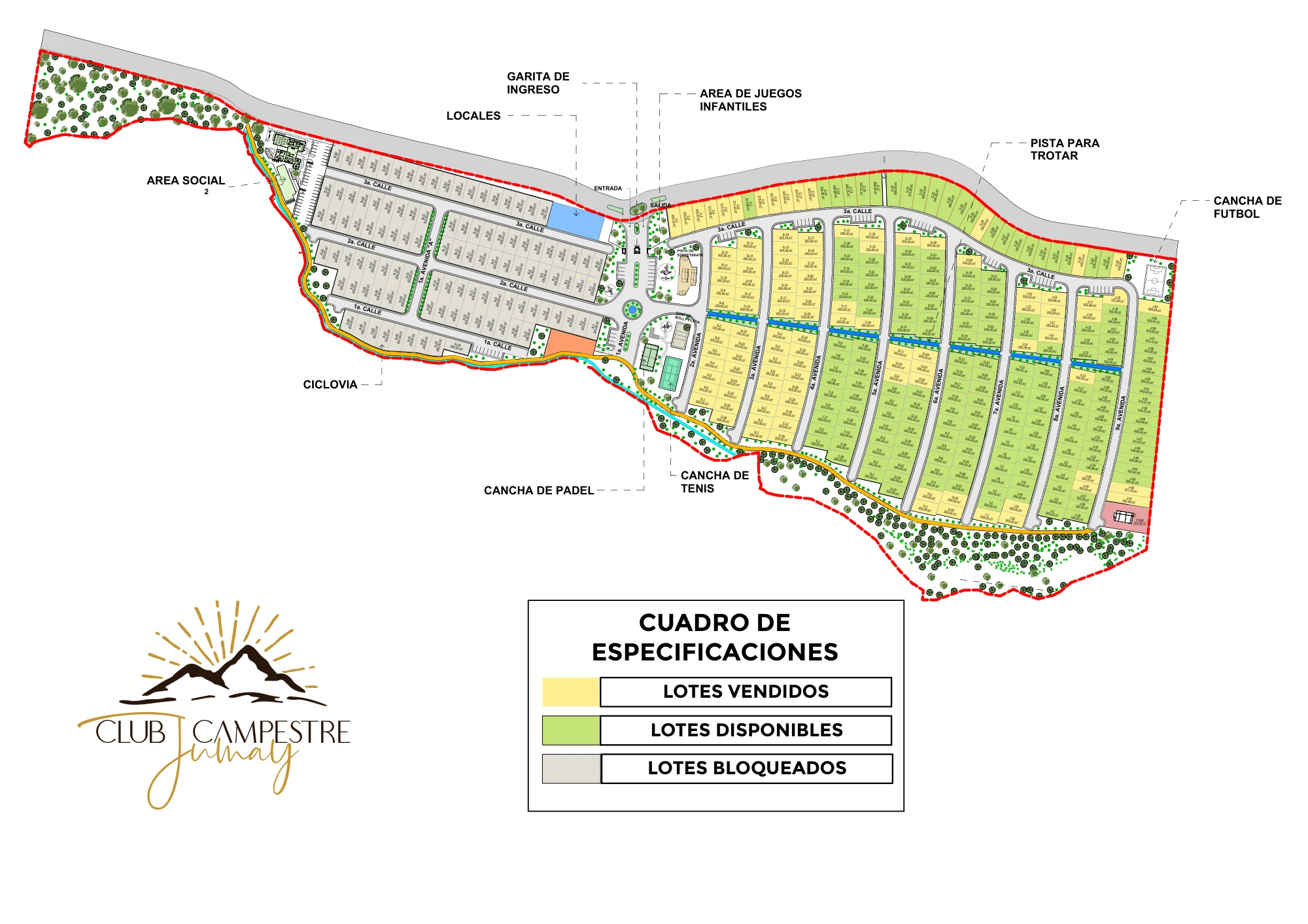 Plano de ventas de Jumay; cargando el selector de lotes